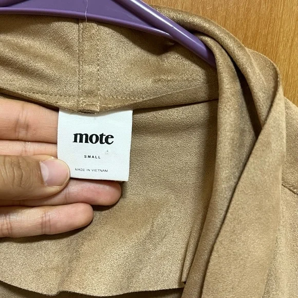 3/$25 - Mote Women's Lightweight Faux Suede Zip-up Drape Jacket - Small - Picture 2 of 5
